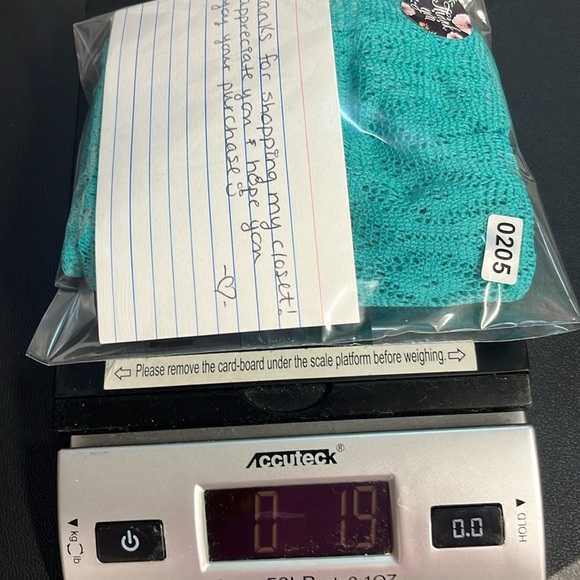 NWT crochet beach shorts lightweight see through teal swim cover up medium - Picture 10 of 10